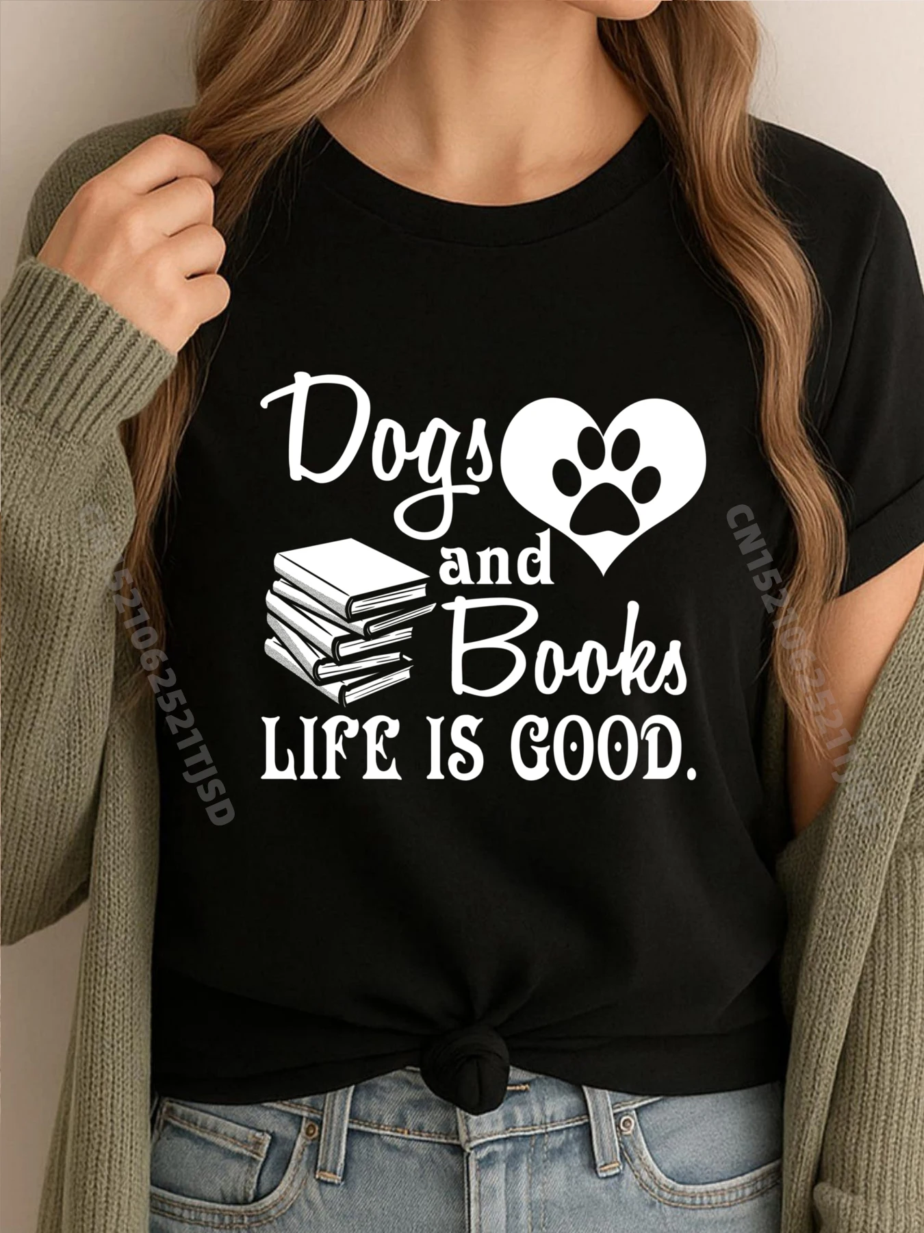 

Собака и книги хорошие милые футболки с рисунком животных, осенние новые топы и футболки