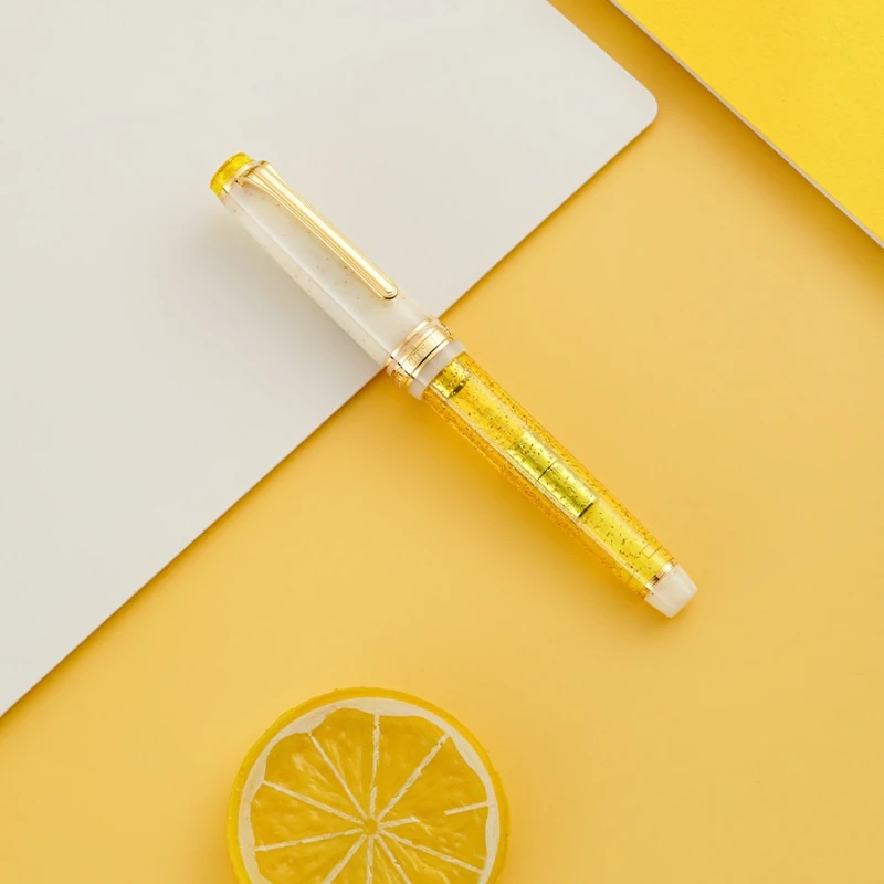 Japanese Pent x Sailor Fountain Pen Limited Edition 14K Gold Pointed Pen Lemon Series Acrylic Resin stationery supplies Ink Pens