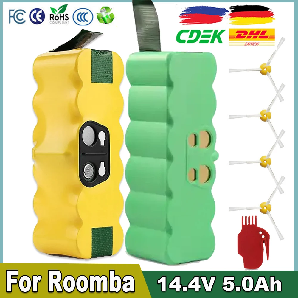 5.0Ah Battery 14.4V Rechargeable Battery For iRobot Roomba 500 600 700 800 900 595 620 650 780 890 For iRobot Roomba