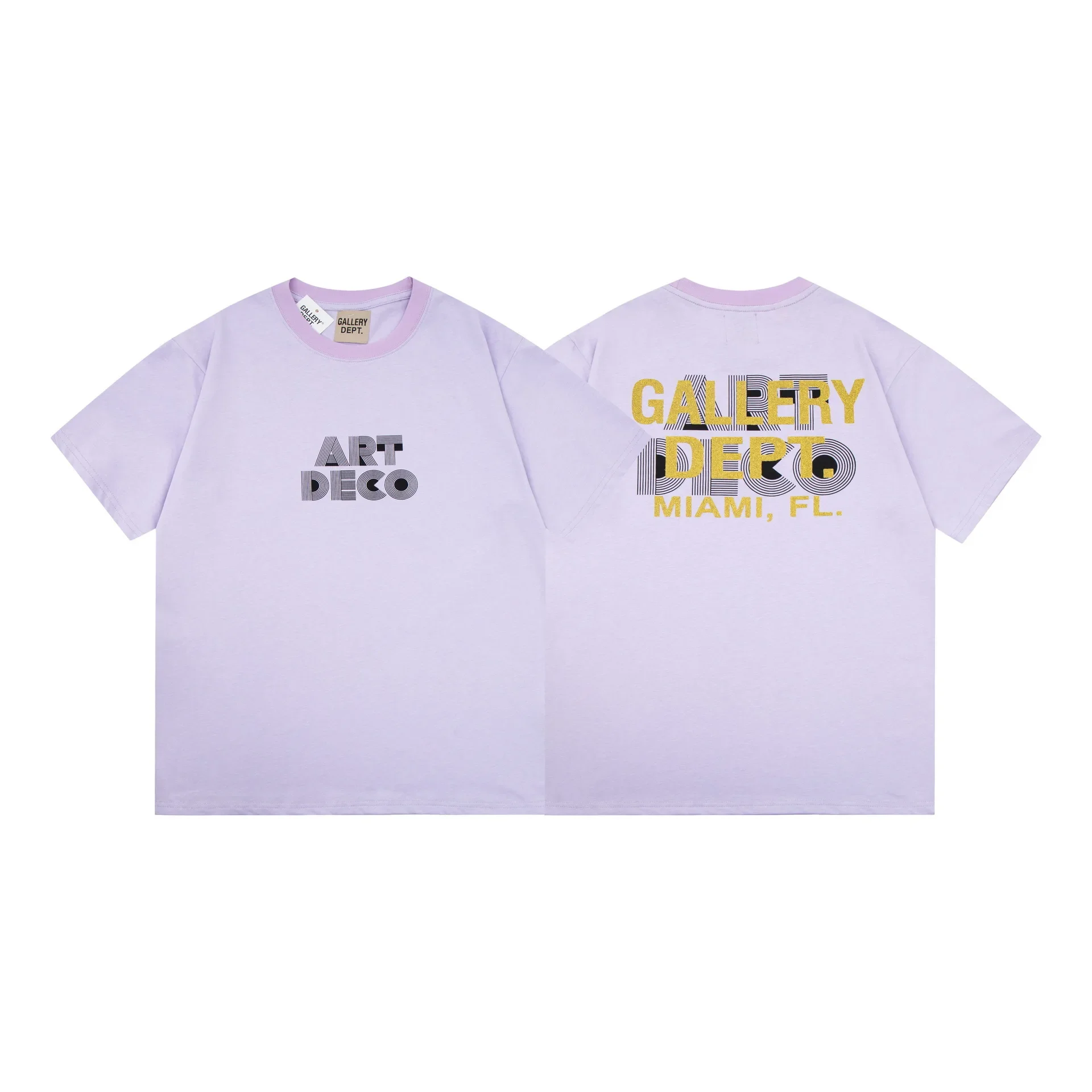 2024 Spring Summer New Galler Overlap Letter Logo Printing Short Sleeves T-Shirt Men Women's Same Style Batched Delivery