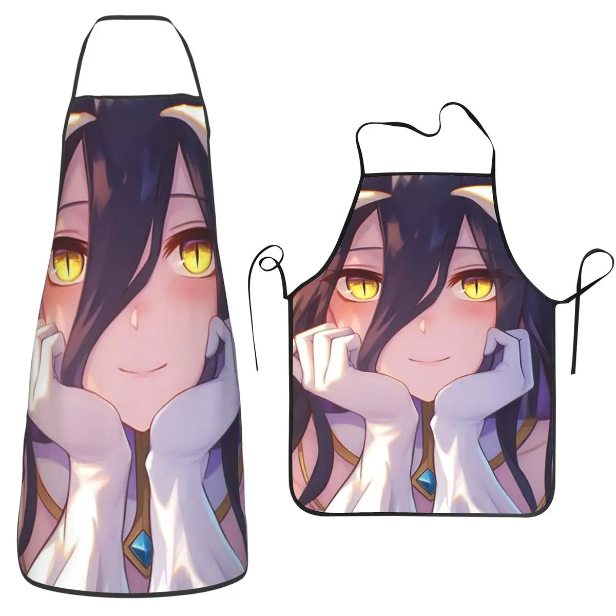 Фартук для приготовления пищи в стиле аниме Adventure Anime Albedo Overlord, водонепроницаемый, для кухни, уборки, садоводства, для женщин и мужчин