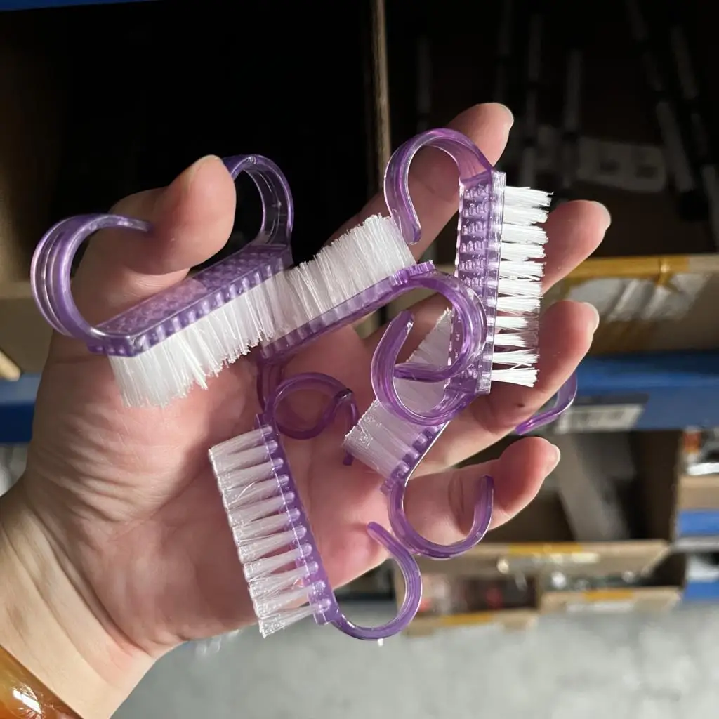 5 stks acryl nagelborstel 5 kleuren nagel manicure pedicure zacht stof verwijderen poeder reinigingsborstel gereedschap transparante hoornborstels * TR