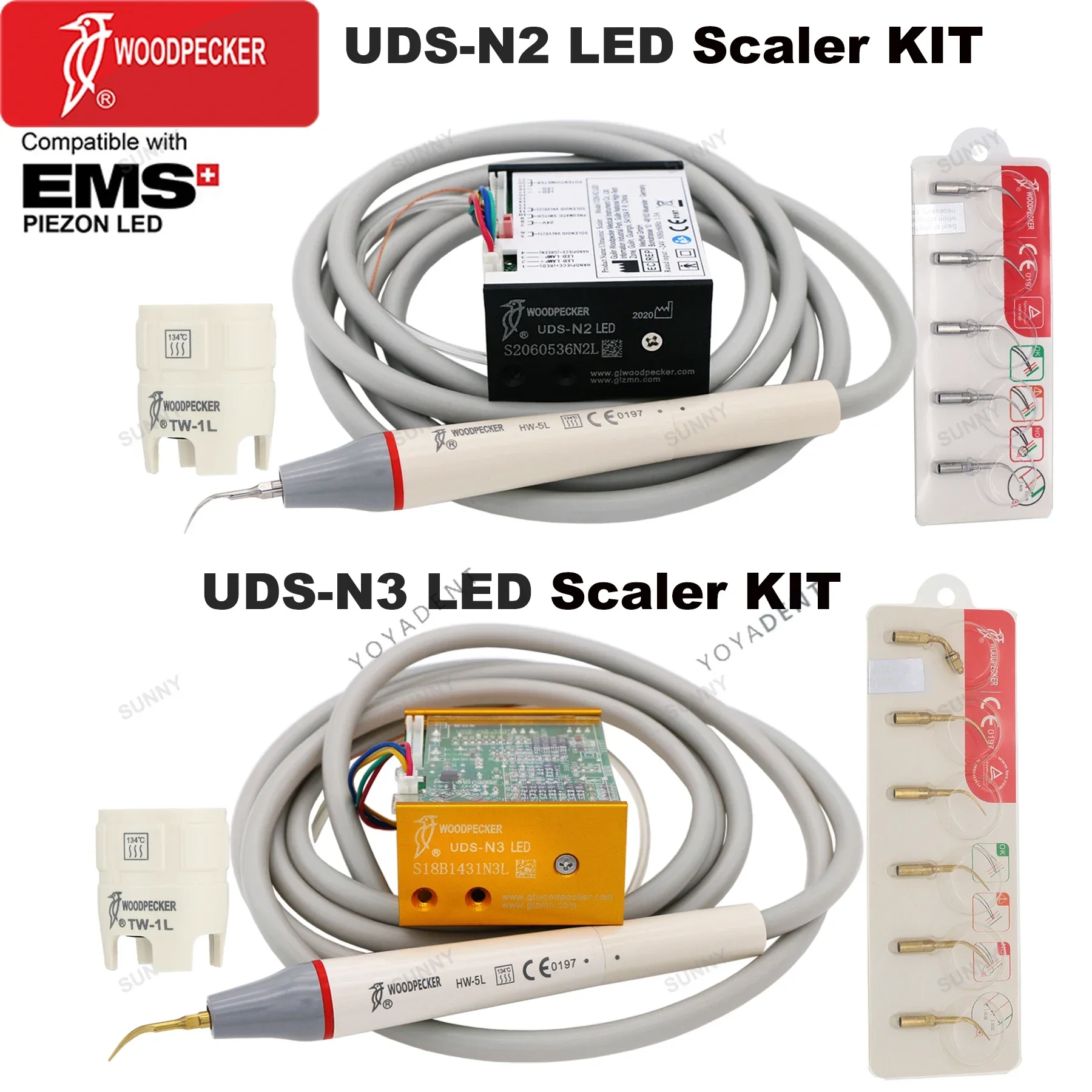 Woodpecker Dental Ultrasonic Scaler Build-in UDS LED N2/N3 LED Scaling/Endodontic/Periodontics Scaler Fit EMS Dentist Chair Unit