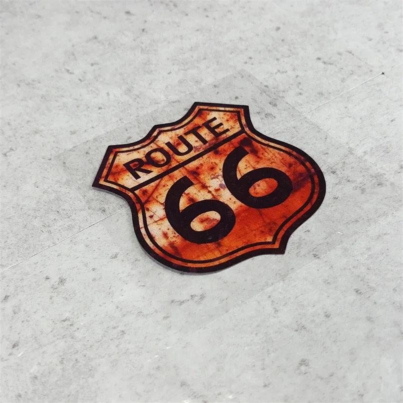 74x67mm US Highway ROUTE 66 Shield Car Stickers Motorcycle Helmet Phone Sticker Decals Reflective