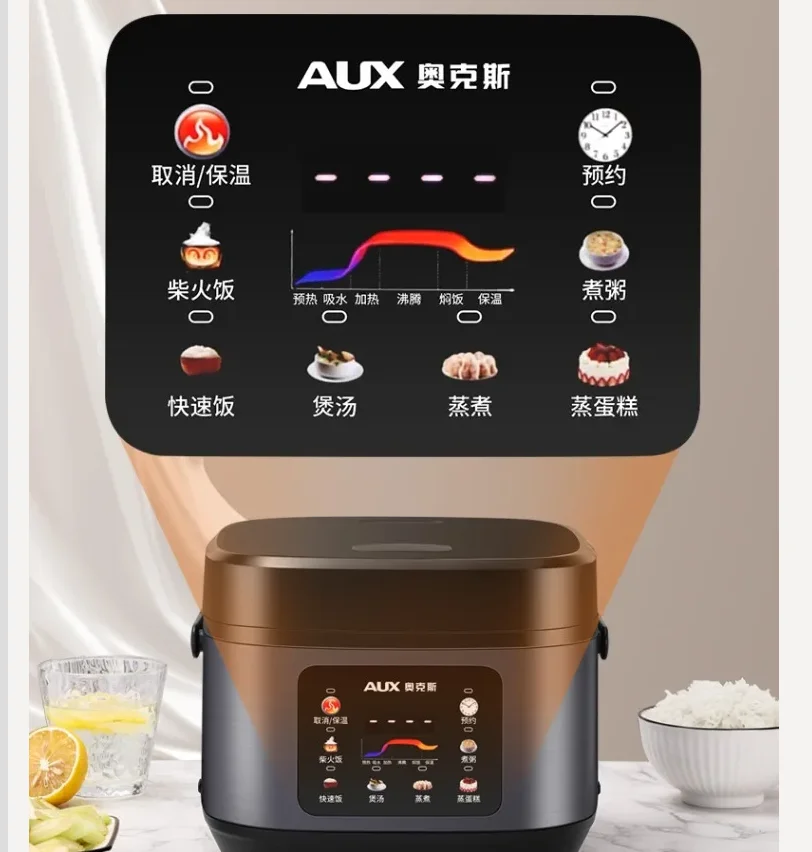 220 فولت AUX جهاز طهي الأرز 3 4 أشخاص ذكي متعدد الوظائف غير لاصق وعاء داخلي سميك CDD