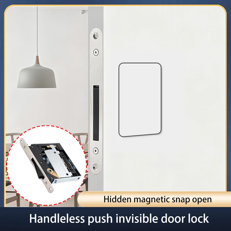 

Handleless Invisible Door Lock Push To Open Magnetic Silent Automatic Locking For Bedroom Hidden Wall Secret Room