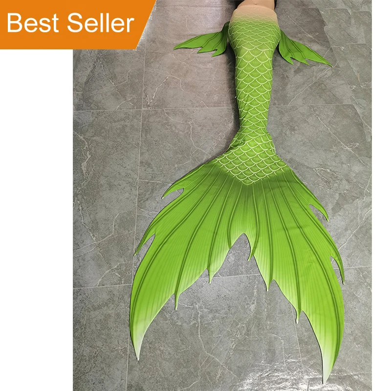 Green Colour Customized Professional Large Size Mermaid Tail Skin Adult children Parent-child Large Big Aquarium Performance Fin