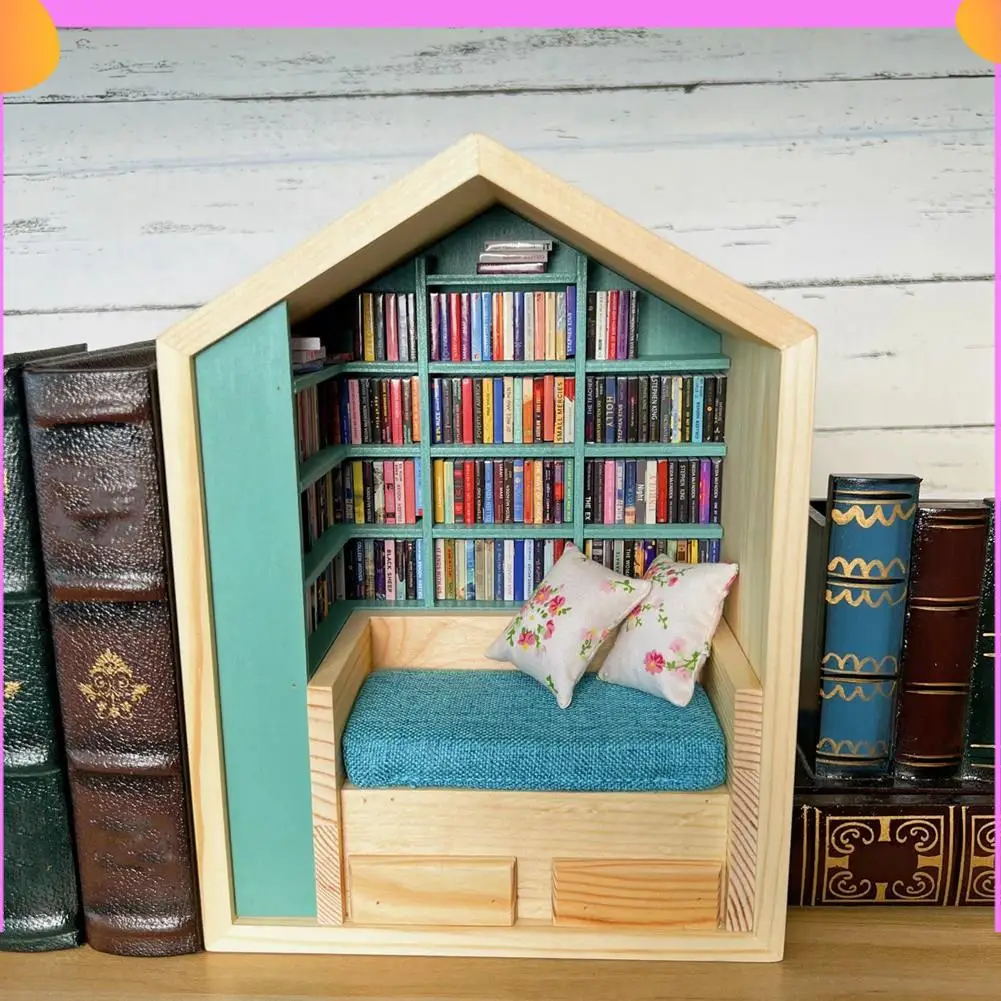 

A23P Mini Bookshelf For Mini Books, Mini Bookshelf Ornament Miniature Bookshelf Decor, Gifts For Book Lovers