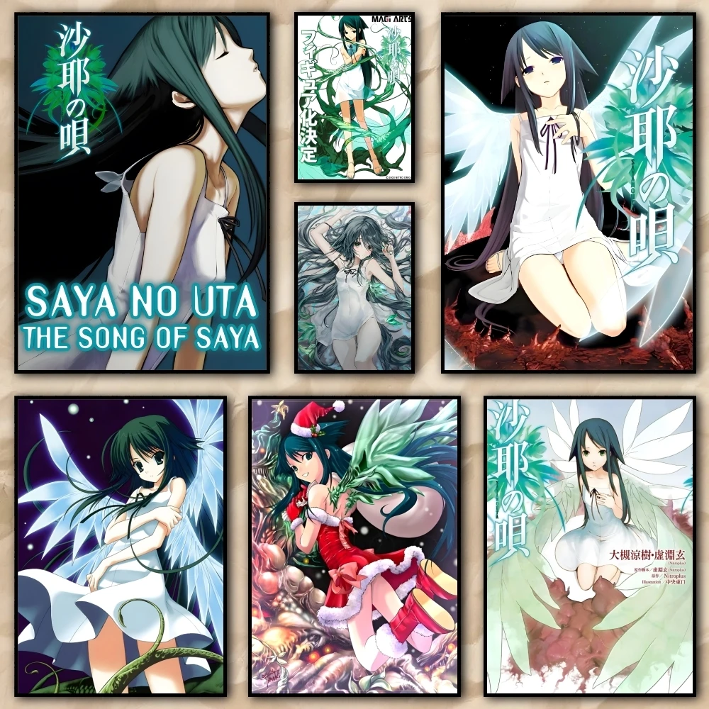 Anime S_Saya No U_Uta Painting Calligraphy High Quality Canvas Poster Wall Art For Office Restaurant Home Decoration Set