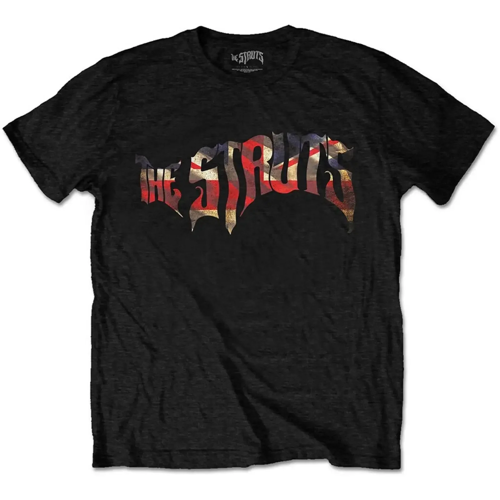 The Struts Union Jack Logo Black T Shirt OFFICIAL vintage Washed designer clothes Stretched Stylish Soft fashion streetwear