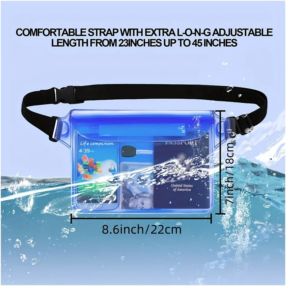 HAISSKY Waterproof Swimming Bags Waist Pack With Seal Strip For iPhone 17 16 Pro Max 17Air 15 Plus 14 Travel Beach Storage Pouch