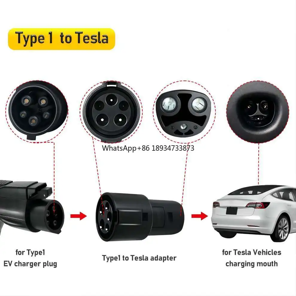 Ccs gbt ev car charging chademo dc type 2  type 1  gbt j1772 to tesla adapter