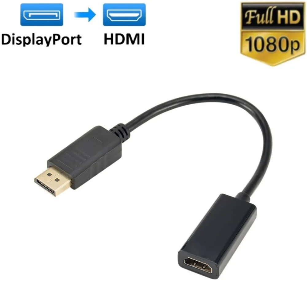 DP to HDMI Adapter 4K 60Hz DisplayPort to HDMI converter Male To Female transmission for PC laptop TV video multimedia playback