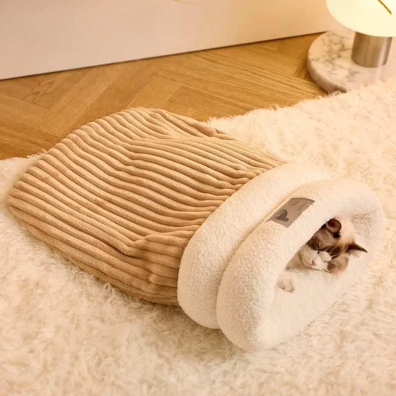 

​ ​ ​ ​ ​ ​ ​ Зимний теплый спальный мешок для кошек, удобный дизайн для кошек и собак, портативный теплый спальный мешок для улучшенной безопасности, отдыха