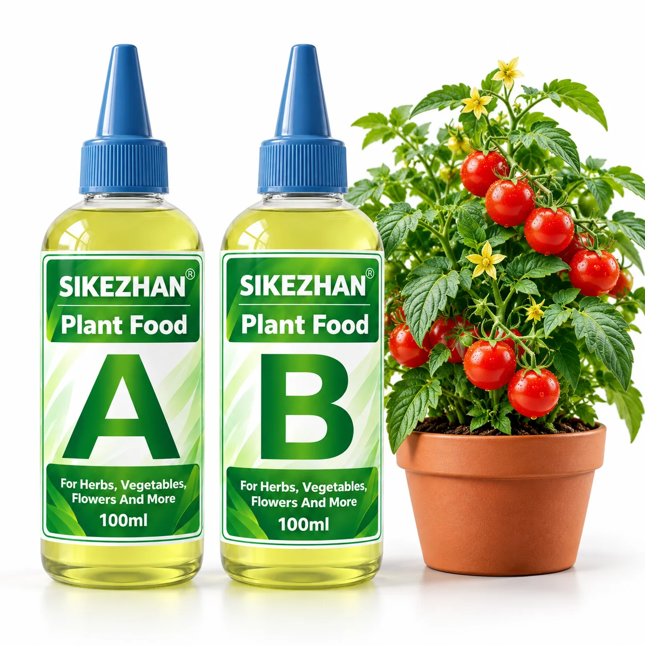 2Pcs 100ml A and B Hydroponic Plant Food Nutrient Solution Liquid Fertilizer Formulafor Vegetables Herbs Flowers Indoor Garden