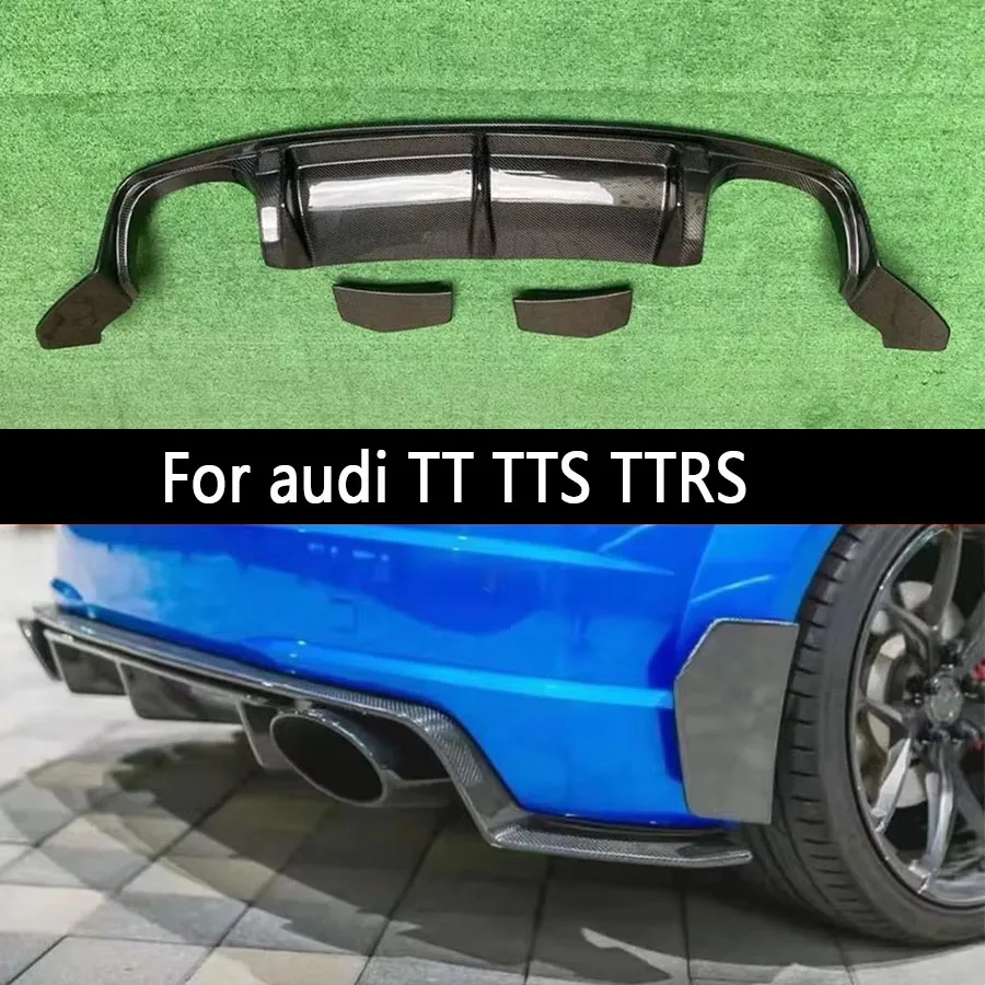 

For audi TT TTS TTRS Carbon Fiber Diffuser Back lip Car Rear Bumper Diffuser Rear Splitters Spoiler Back lip Car Accessories