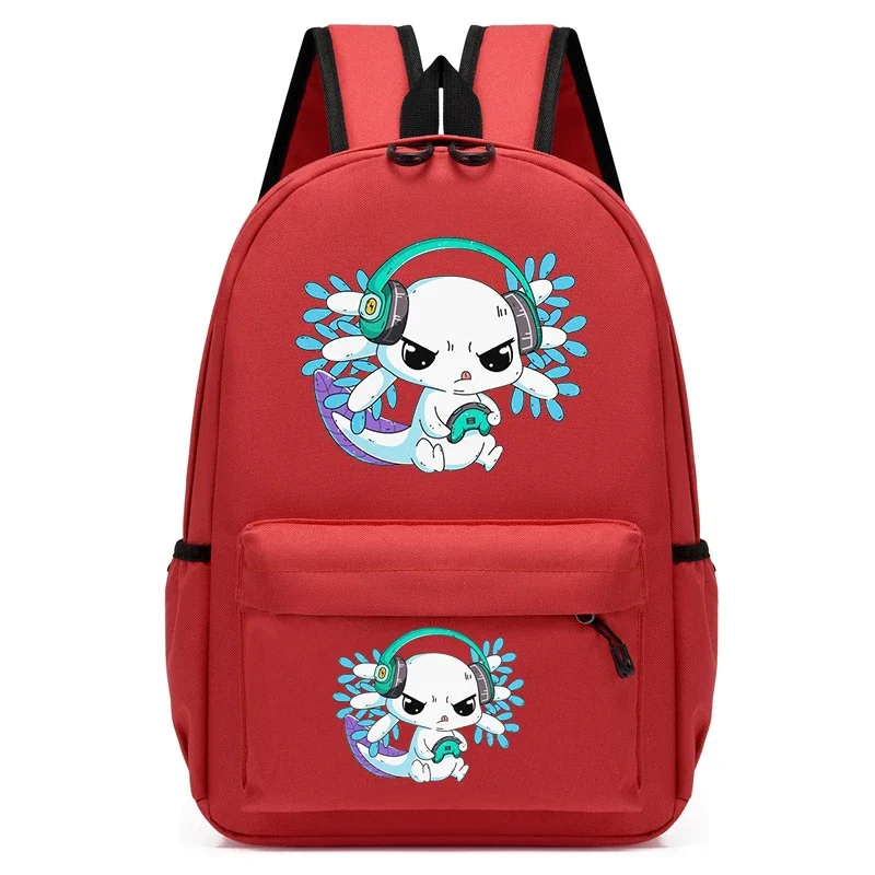 Backpack Cute Axolotl Gamesolotl Funny Video Games School Bag Girl Back Pack for Teenager Anime Schoolbag Travel Bagpack