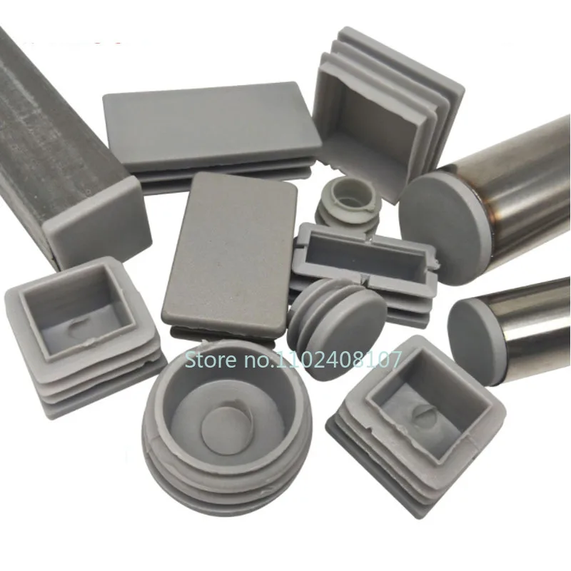Gray PP Plastic Round/Square Tube Plug Blanking End Caps  Inner Plug Table and Chair Foot Pad Anti-slip image 6