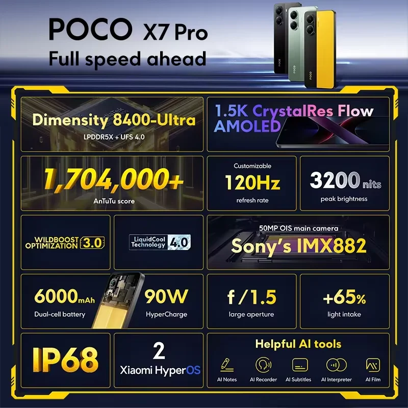 【Brand+】POCO X7 Pro Smartphone: The Ultimate Device with 90W HyperCharge!