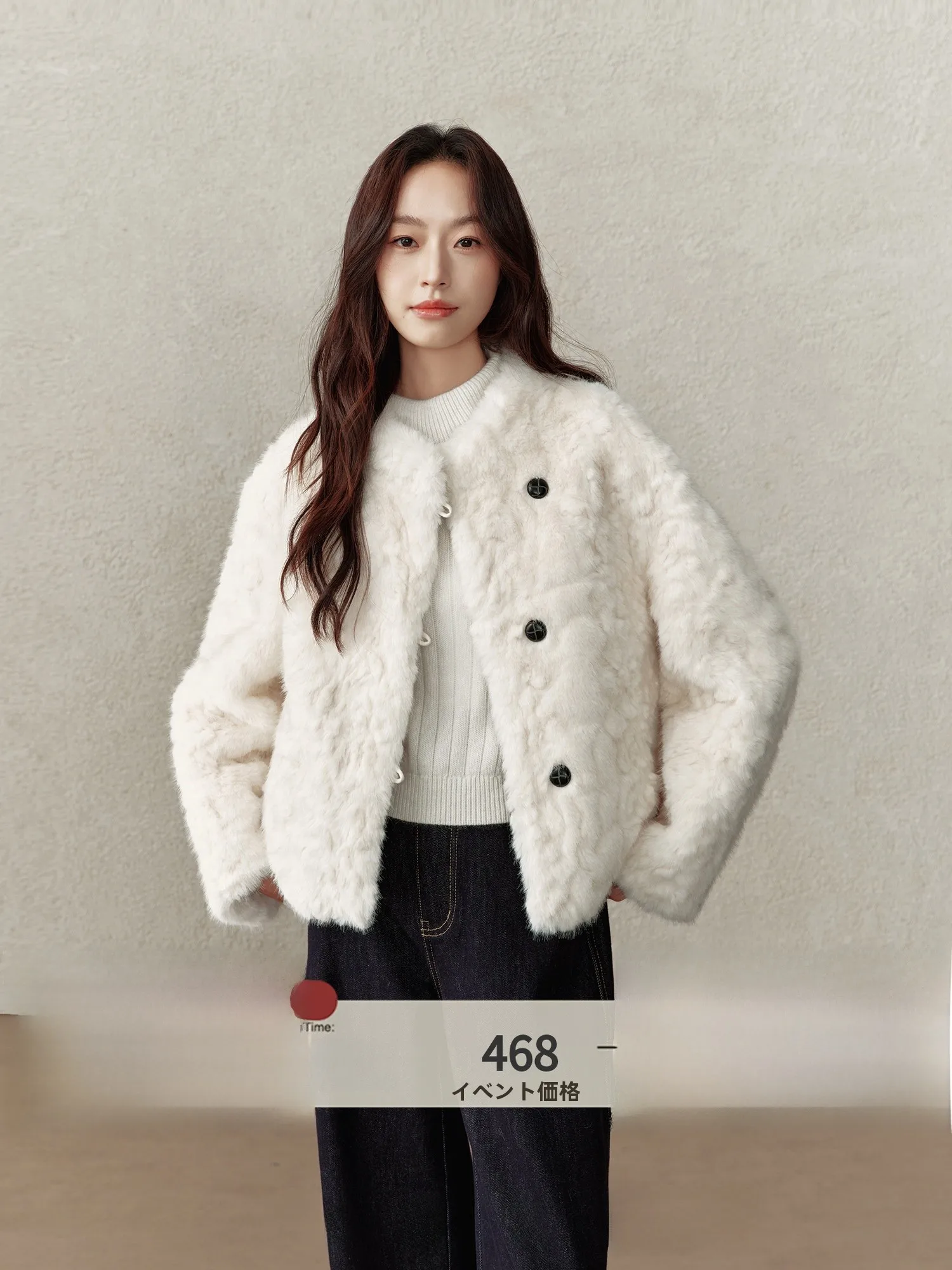 

Eco-Friendly round Ne Lamb Leather Jaet Women's Winter Coat ort Sle Warm Polyester Fiber Long Sve Zipper Closure