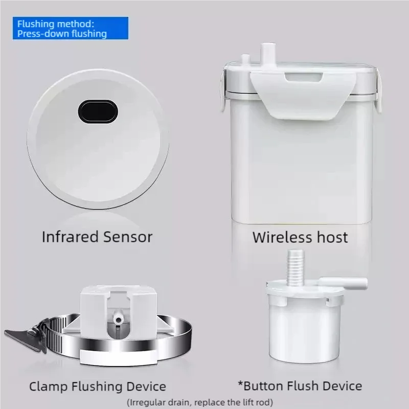 Automatic Flushing Toilet Toilets Sensor Flush WC Anti-Splash Wireless Transmitter Smart Toilets Button Non-Touch WC Flush Valve