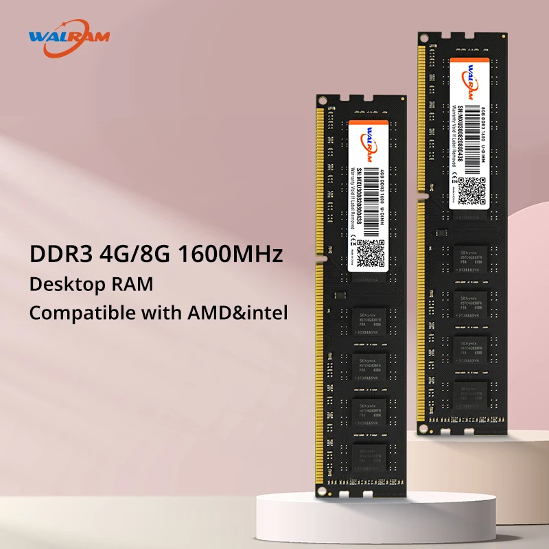 Walram 메모리 RAM, DDR3 8GB, 1600mhz RAM, 데스크탑 메모리, PC3 4GB, 12800U, 240 핀, 1.5V, ECC 없음, DDR3 컴퓨터 메모리, UDIMM