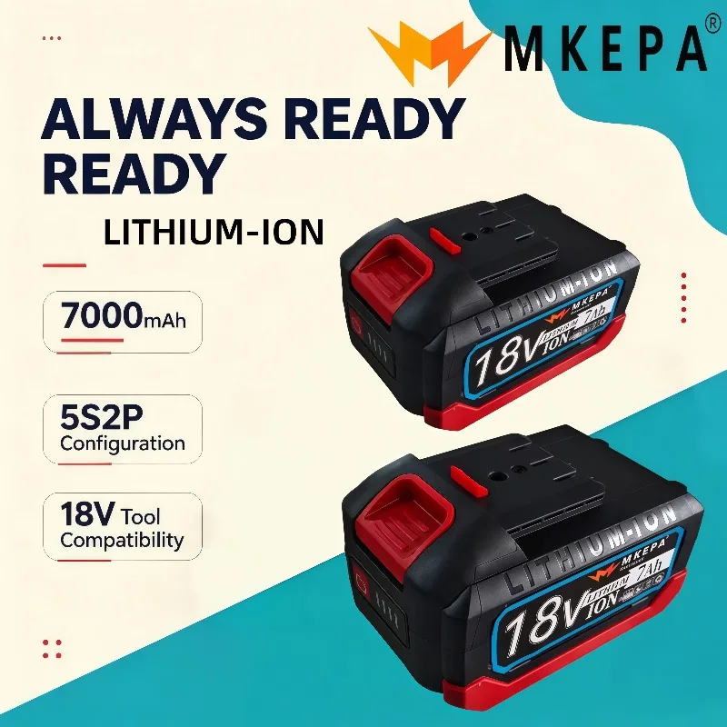 1. 18V 7.0Ah lpega Rechargeable Lithium‑ion Battery 100% Original Spare Pack Fit BL1830 BL1830B BL1840 BL1840B BL1850 BL1850B