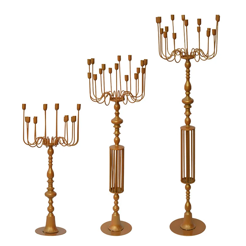 

Customized giant candle holder wedding props, large wrought iron candle holder floor, decorative round, ornament