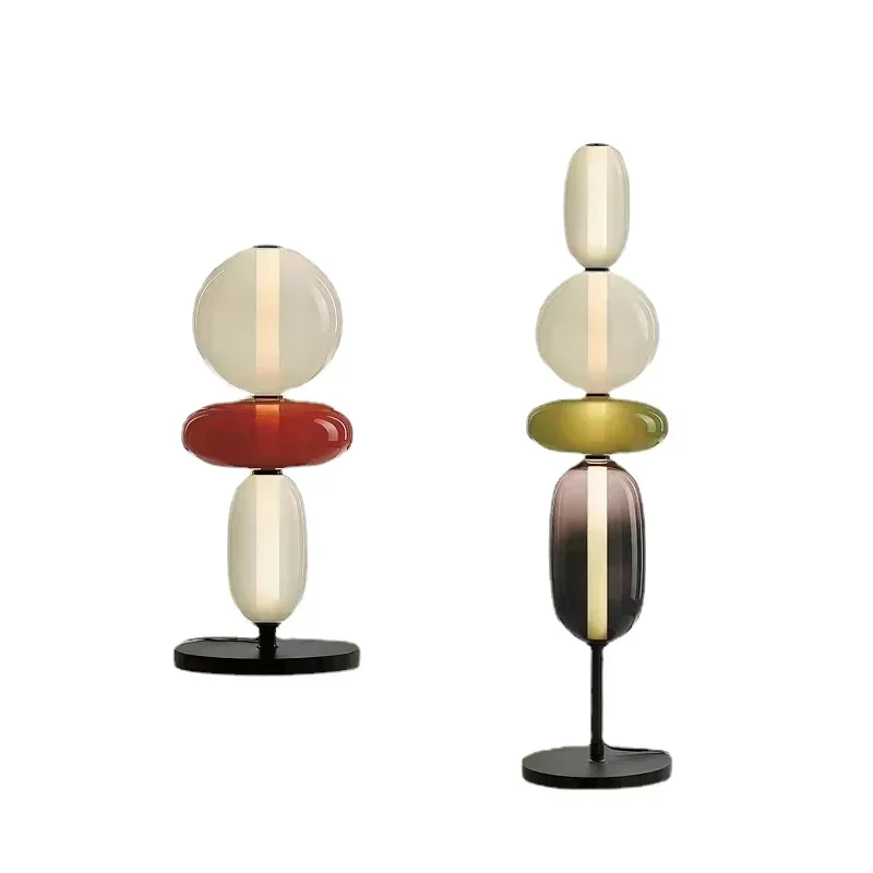 Italian LED Floor Lamp Glass Designer Creative Colored Table Lamp Living Room Bedroom Study Indoor Lighting Decor Candy Lights