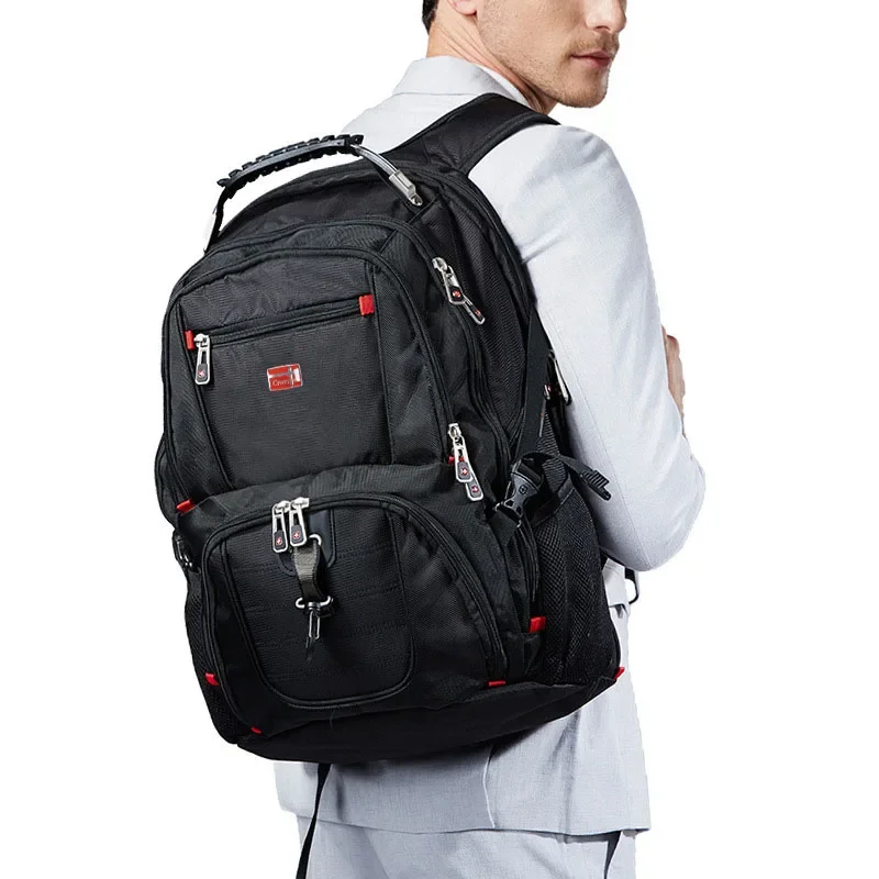 Swiss-Multifunctional Durable 17 Inch Laptop Backpack with USB Charging Port Travel Bag College Bookbag Water Resistant