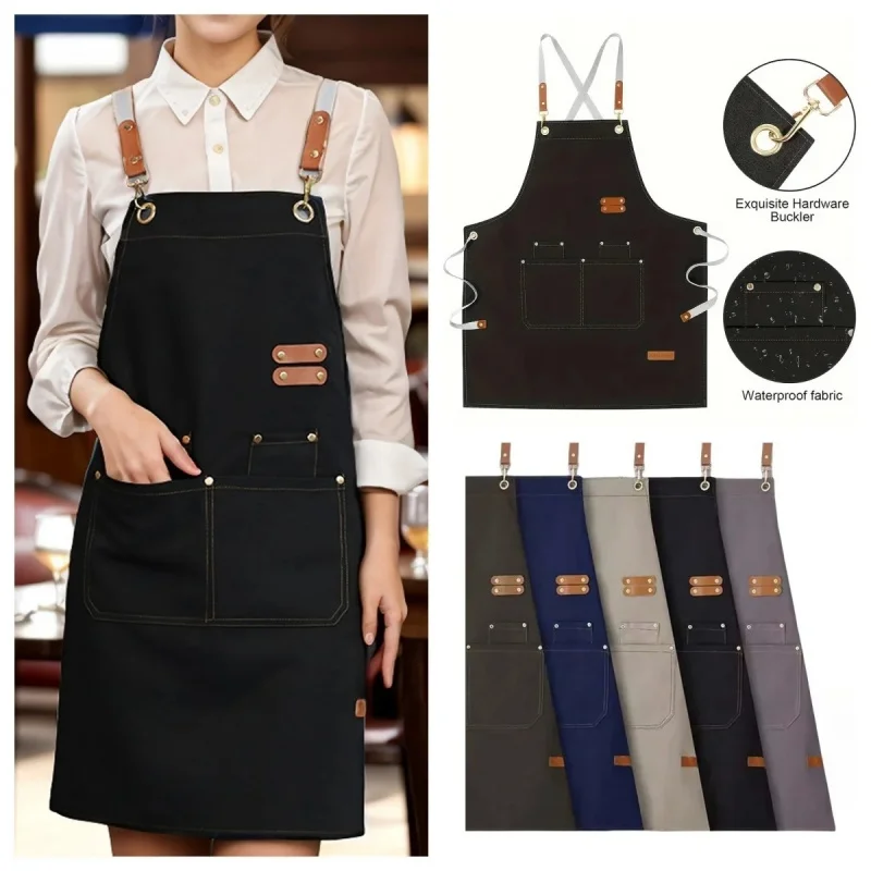 Kitchen Water Repellent Pinafore Waitress Pinafore for Hair Stylist Restaurant Chef Anti-stain Apron Household Cleaning Apron