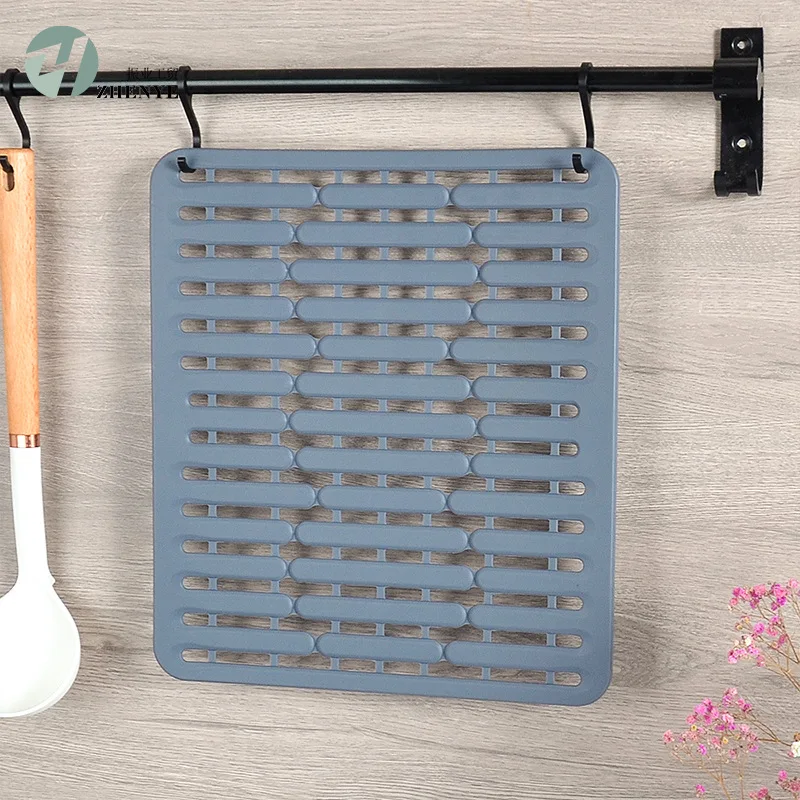 Rubber drain mat kitchen vegetable waterproof mat non-slip table mat scratch-proof sink mat drain mat