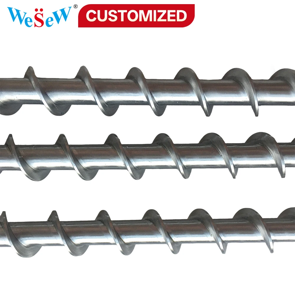 

Индивидуальные спиральные винты: высокоточная литая сталь, тонкие шпиндели для экструдеров и литьевых машин