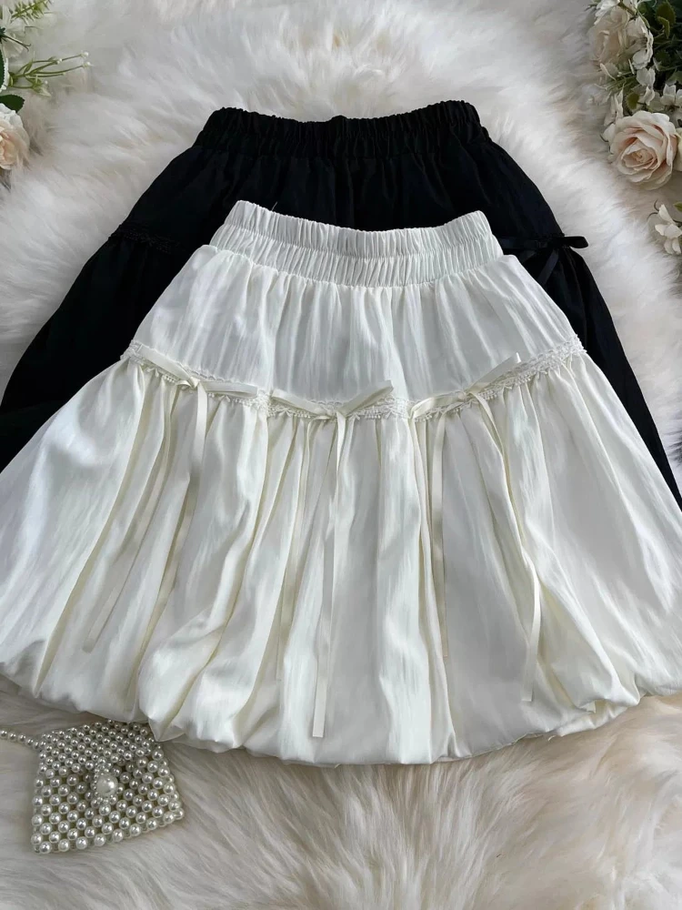 Falda Tutú Estilo Ballet 2026 Verano, Falda Corta con Lazo, Delgada, Antiexposición, para Mujer, Elegante, Chic, Muy Linda