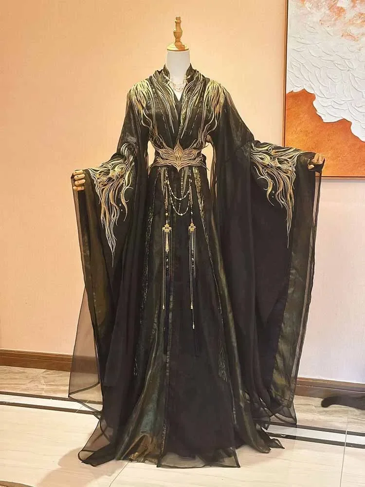 

Halloween Carnival Cosplay Costume Party Outfit Hanfu Suit Women Hanfu Dress Women Chinese Ancient Embroidered Black Hanfu Dress