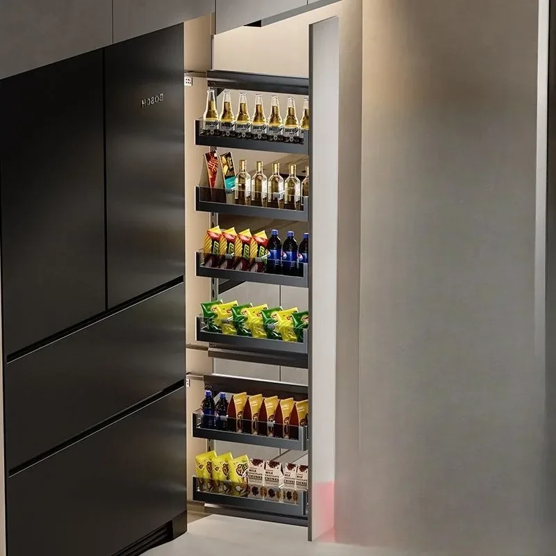 Side basket refrigerator side crevice snack cabinet narrow basket kitchen cabinet