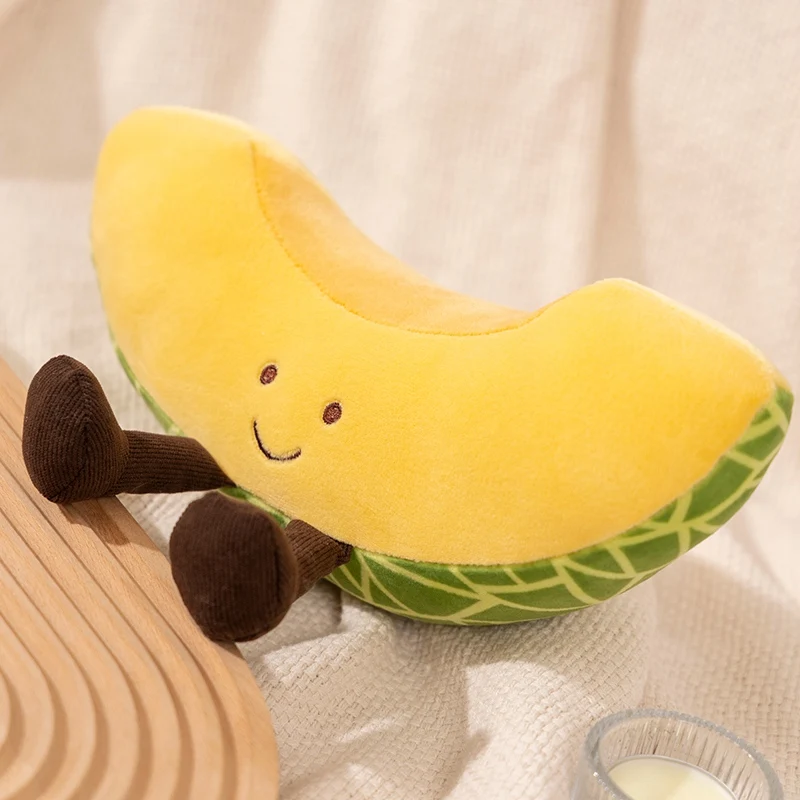 22-35cm Kawaii Durian Watermelon Balsam pear Plushies Doll Soft Stuffed Fruit Cute Hami Melon Plush Toys for Girls Birthday Gift