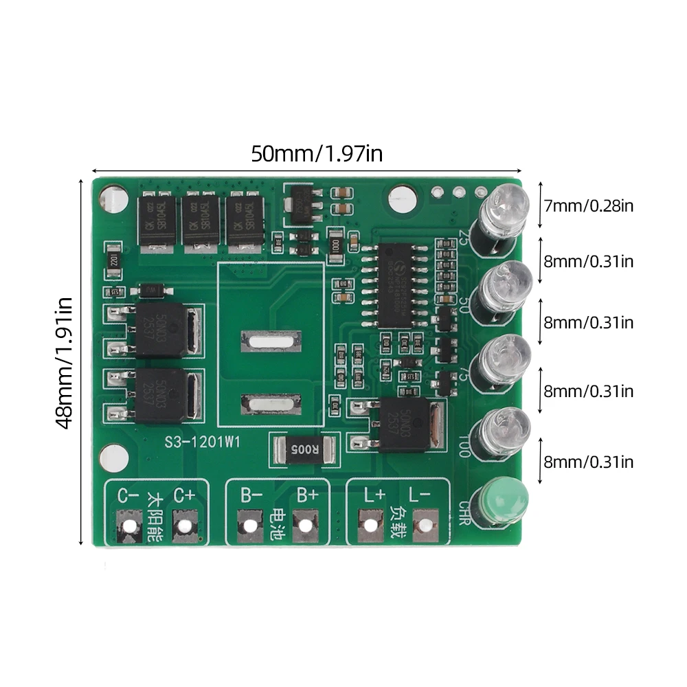 MPPT Solar-Ladereglermodul 12V 12A mit Überladungsschutz für Lithium-Batterien Stromversorgungsmodul