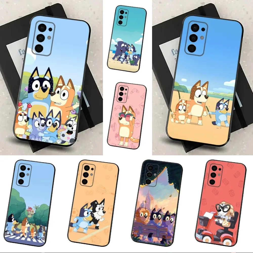 Cute B-Bluey-s D-Dog Cartoon Phone Case For Samsung Galaxy A91,A80,A73,A72 ,A71,A53A52,A32 ,A31A22,A21s,A20,Black Cover