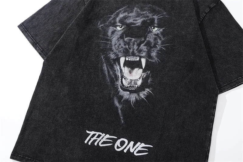 Gothic T Shirt Men Women Leopard Anime Print Oversized Summer Short Sleeve T shirt Harajuku Fashion Streetwear Hip Hop T shirt