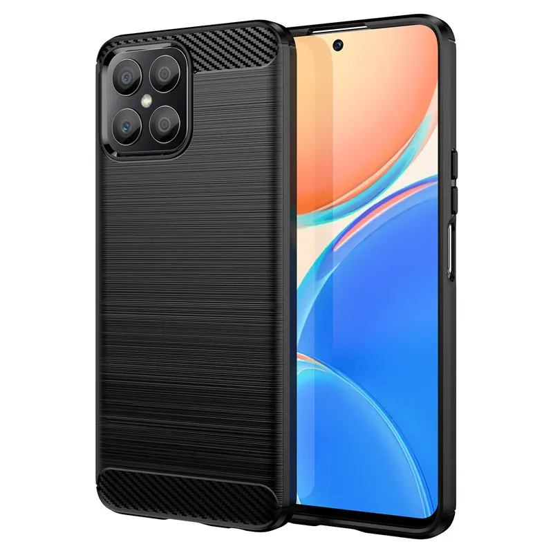 Honor X8 4G TFY LX1 LX2 LX3 Case Silicone Bumper Shockproof Carbon Fiber TPU Back Cover Soft Phone Case for Honor X8 HonorX8 4G