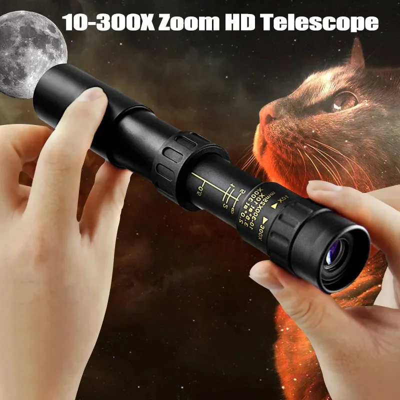 10-300X40 Metal Continuous Zoom Monocular Mobile Phone Camera Tourism Hunt Outdoor Scope High-definition Telescope Adjustab F1I3