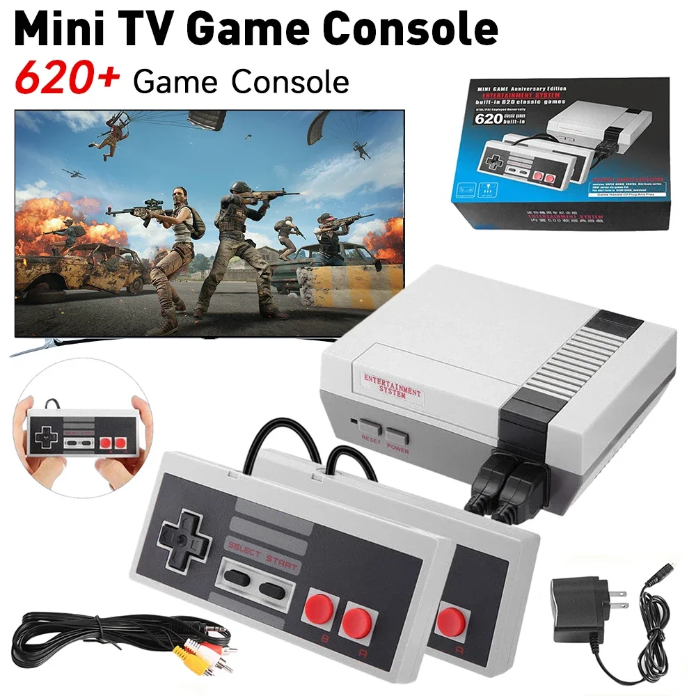 Mini TV Game Console Portable 620 Video Gaming Player 8 Bit Classic Retro Gift Lightweight Game Playing Elements