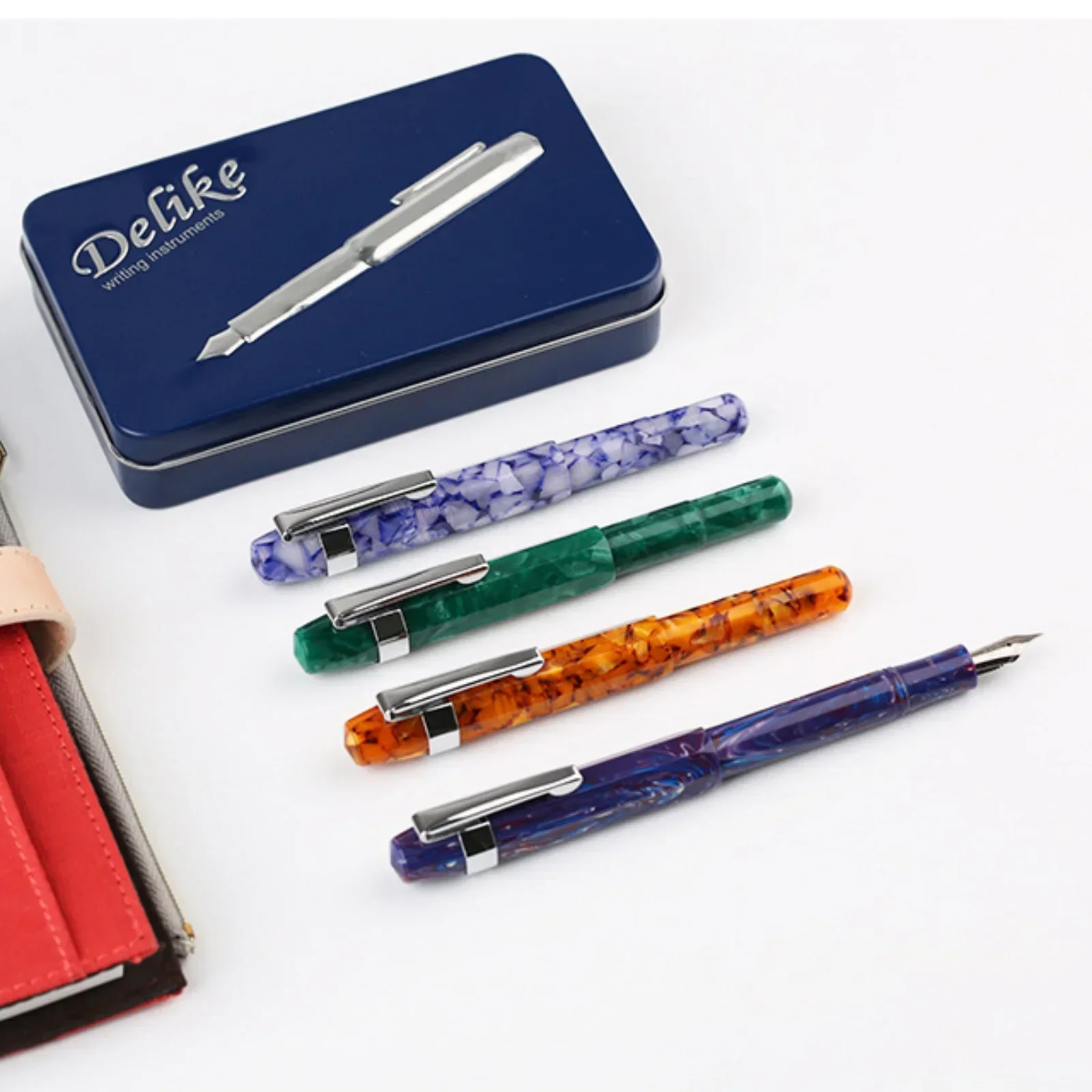 

Hot MAJOHN DELIKE Fountain Pen Fancy Acrylic Travel Short Pen Pocket Pens Extra Fine EF Tip 0.38mm Art Pen