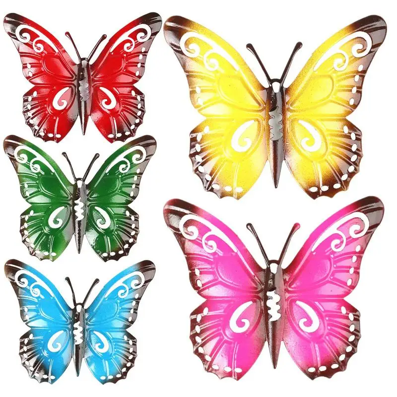 

Butterfly Wall Art Sculpture 5pcs Butterfly Wall Sculpture Art Decor Exquisite Shape Wall Art Decorations For Patio Garden