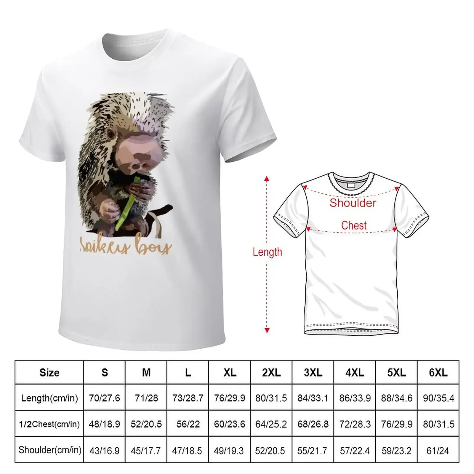 Spikey boy Charlie the prehensile tailed porcupine T-Shirt vintage quick drying T-shirts for men cotton