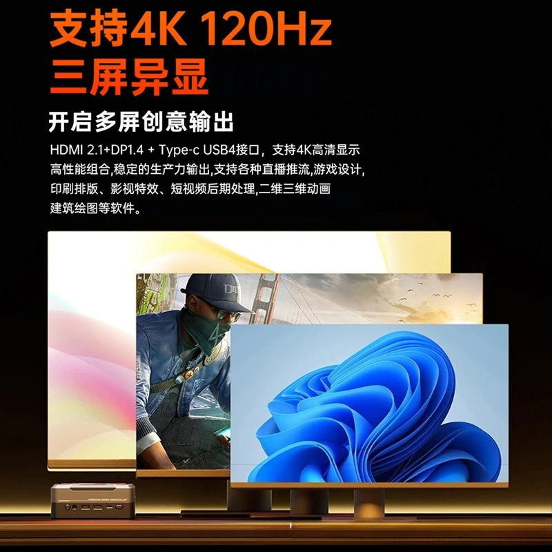 Мини-хост AMD Ryzen R7-Cyber 7840HS игровой компьютер miniPC