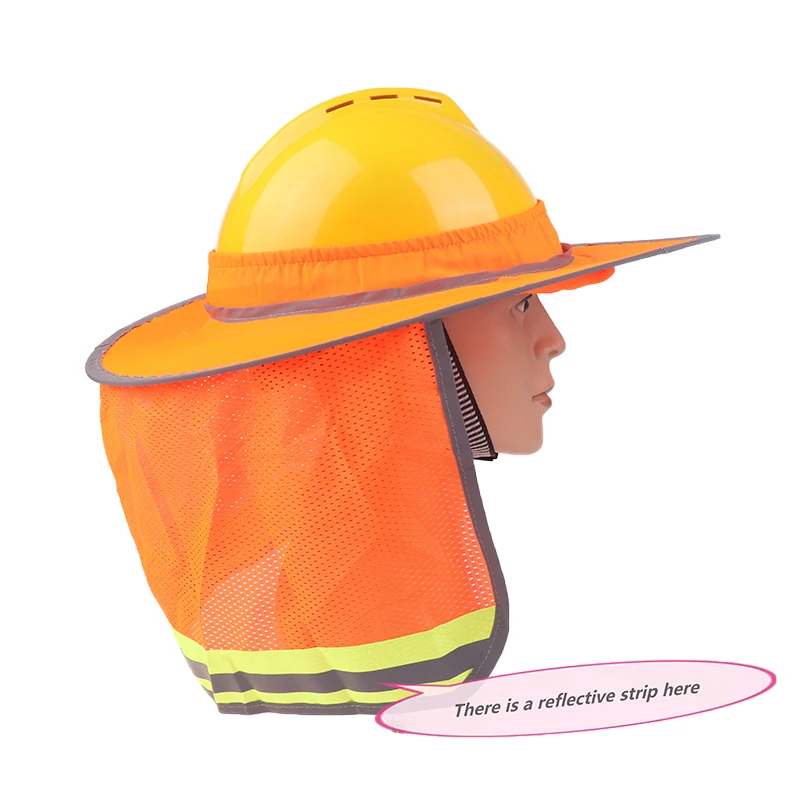 Summer Sun Shade Safety Helmet Neck Shield Helmets Reflective Stripe Safety Cap Hat For Construction Worker Outdoor Work Supply