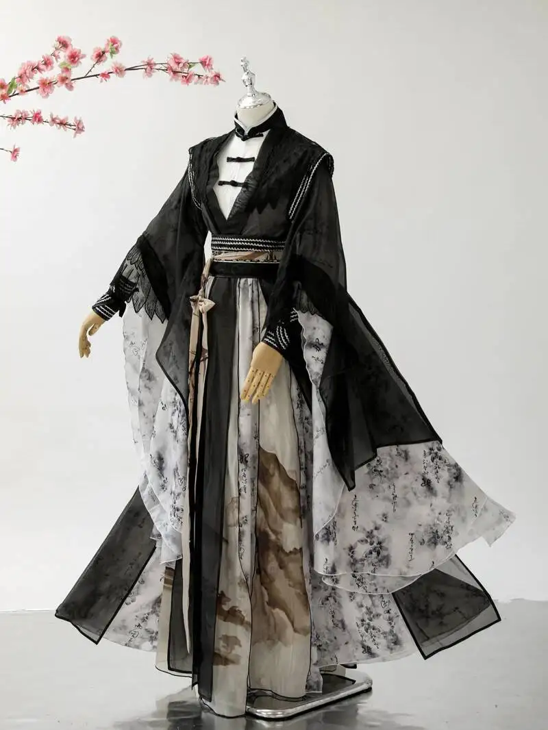 

Сценические чернила и изготовление мытья Wuxia, древний карнавальный карнавальный костюм, черный слепой, древности, Хэллоуин, косплей, фиеста