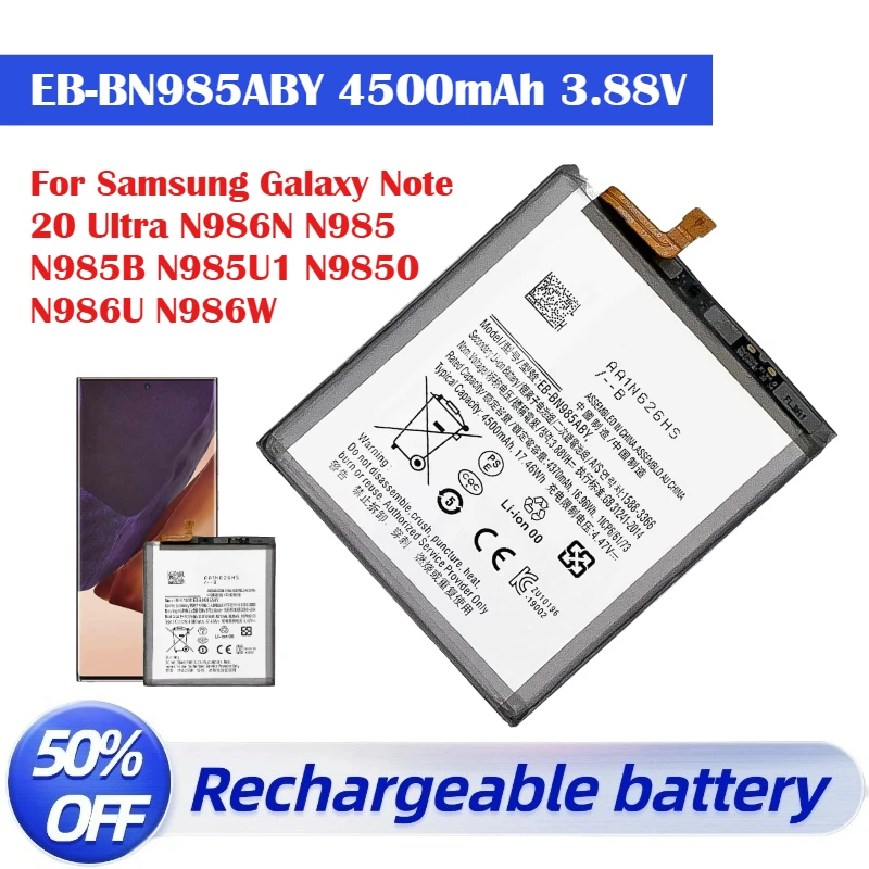 For Samsung Galaxy Note 20 Ultra N986N N985 N985B N985U1 N9850 N986U N986W New EB-BN985ABY 4500mAh 3.88V Mobile Phone Battery